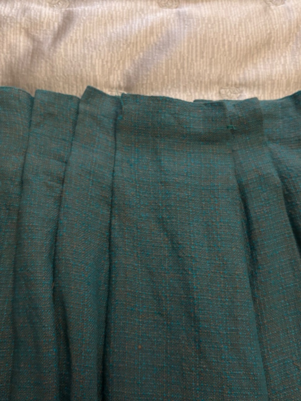 CHLOÉ Paris Made in France Teal Bubble-Hem Pleated Skirt - Size FR 38 - Picture 4 of 6